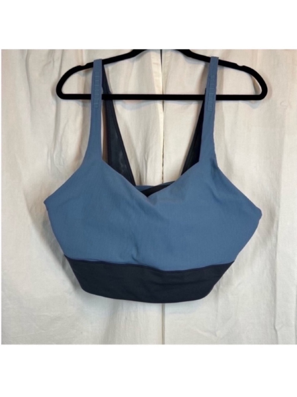 Zyia parallel luxe color block ribbed adjustable sport bra